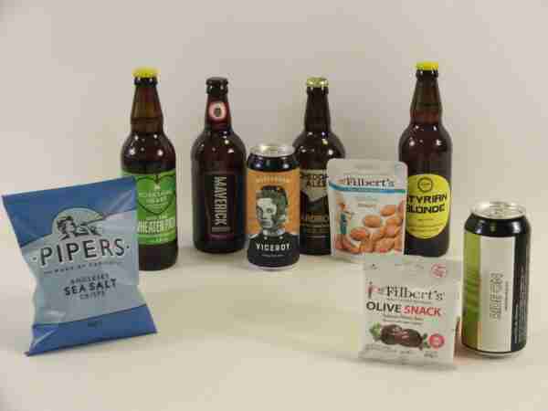 6 light gluten free beers with 3 snacks